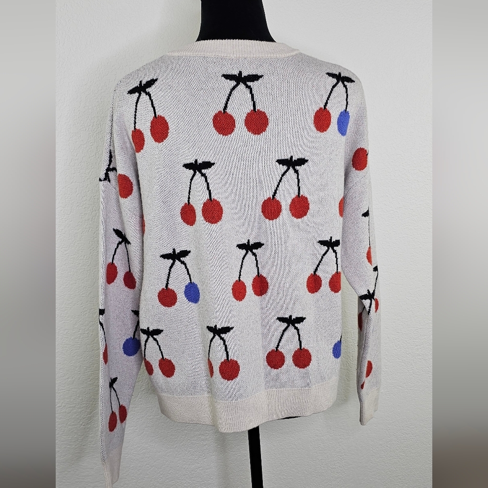 Madewell Cherry Jacquard Pullover Sweater viscose/polyamide/wool/alpaca blend M - Picture 5 of 10